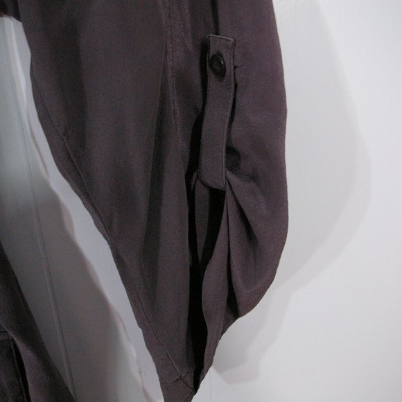 Anthopologie Edme & Esyllte 100% Silk Blouse Top Womens Large 3/4 Sleeve Henley - Picture 4 of 8